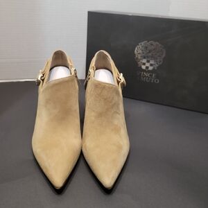 Vince Camuto Women's Beige Suede Heels